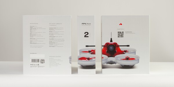 Dieses Bild zeigt die Verpackung des ORQA FPV.Ace FPV Drohnen Sets