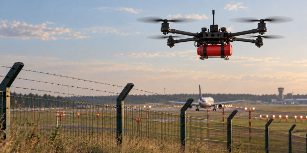 Drone Approaching the Airport | AI Generated